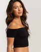 RSQ Womens Seamless Off The Shoulder Top image number 4