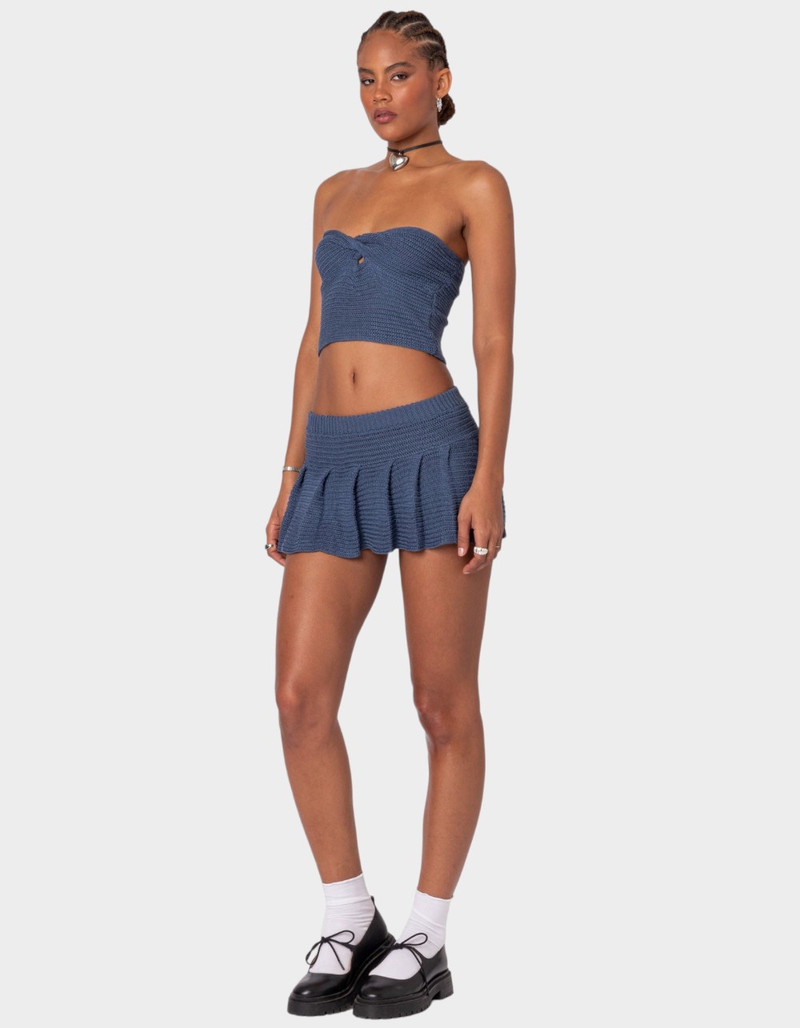 EDIKTED Kiera Pleated Knit Mini Skirt image number 2