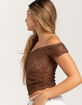 BDG Urban Outfitters Rhia Lace Off The Shoulder Cap Sleeve Womens Top image number 3