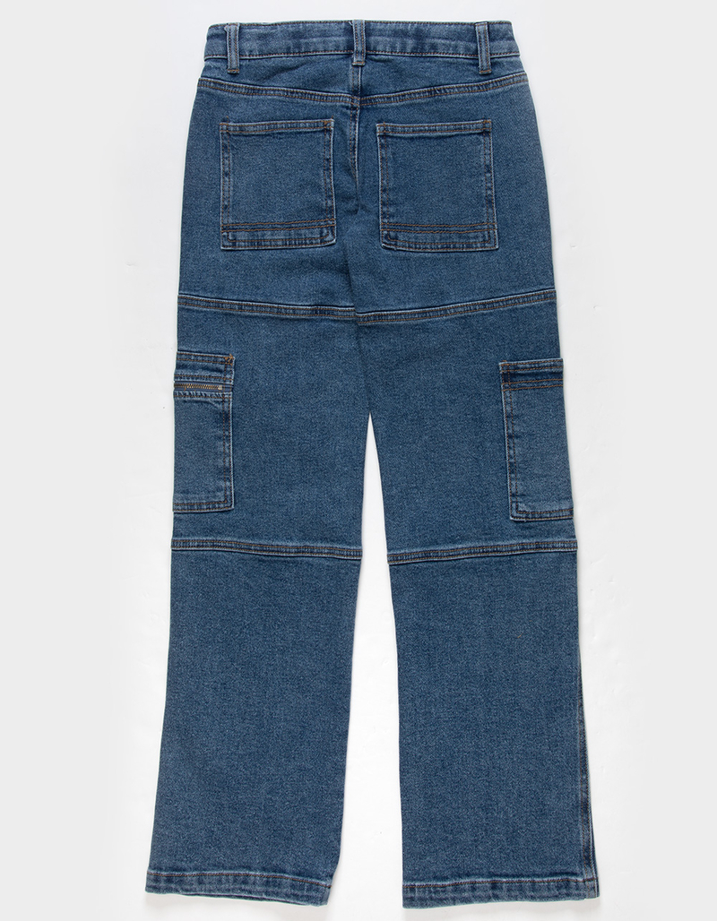 RSQ Girls Moto Cargo Wide Leg Jeans image number 5