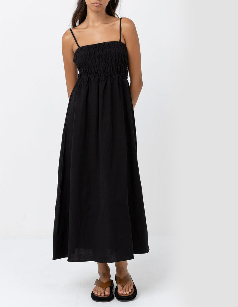 RHYTHM Classic Shirred Womens Midi Dress image number 0