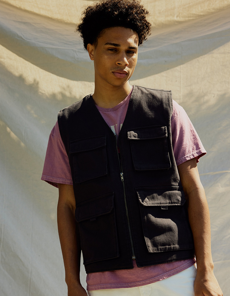 RSQ Mens Twill Cargo Vest image number 8