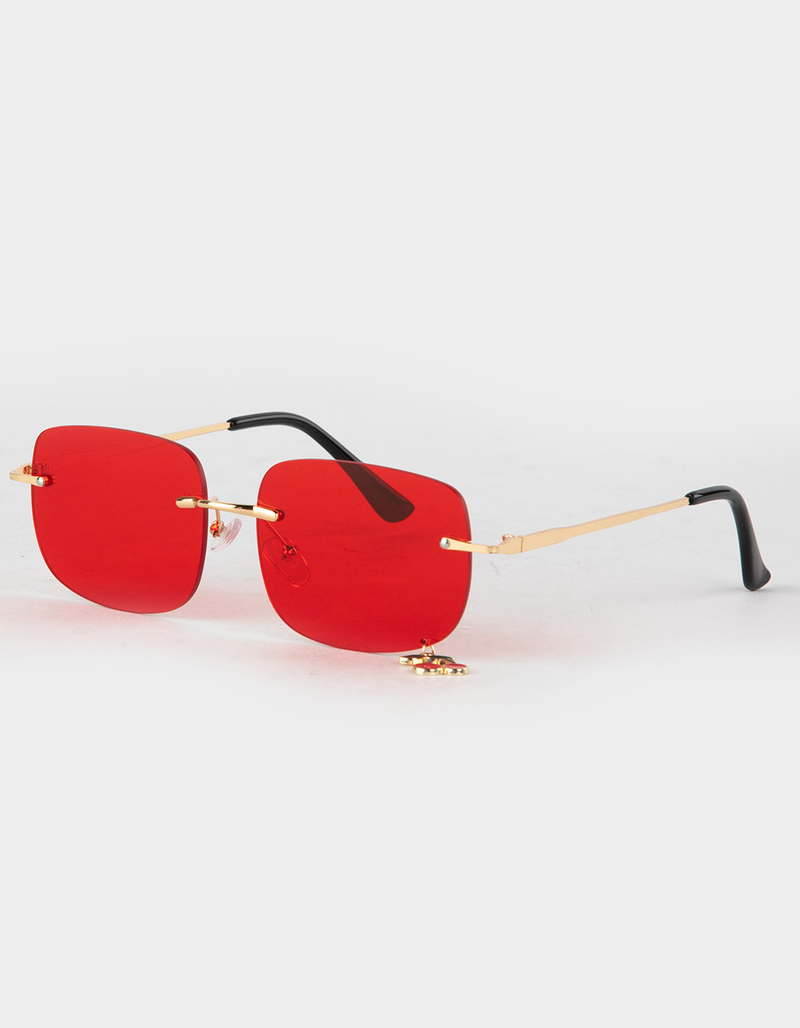 FULL TILT Rimless Square Cherry Charm Sunglasses image number 0