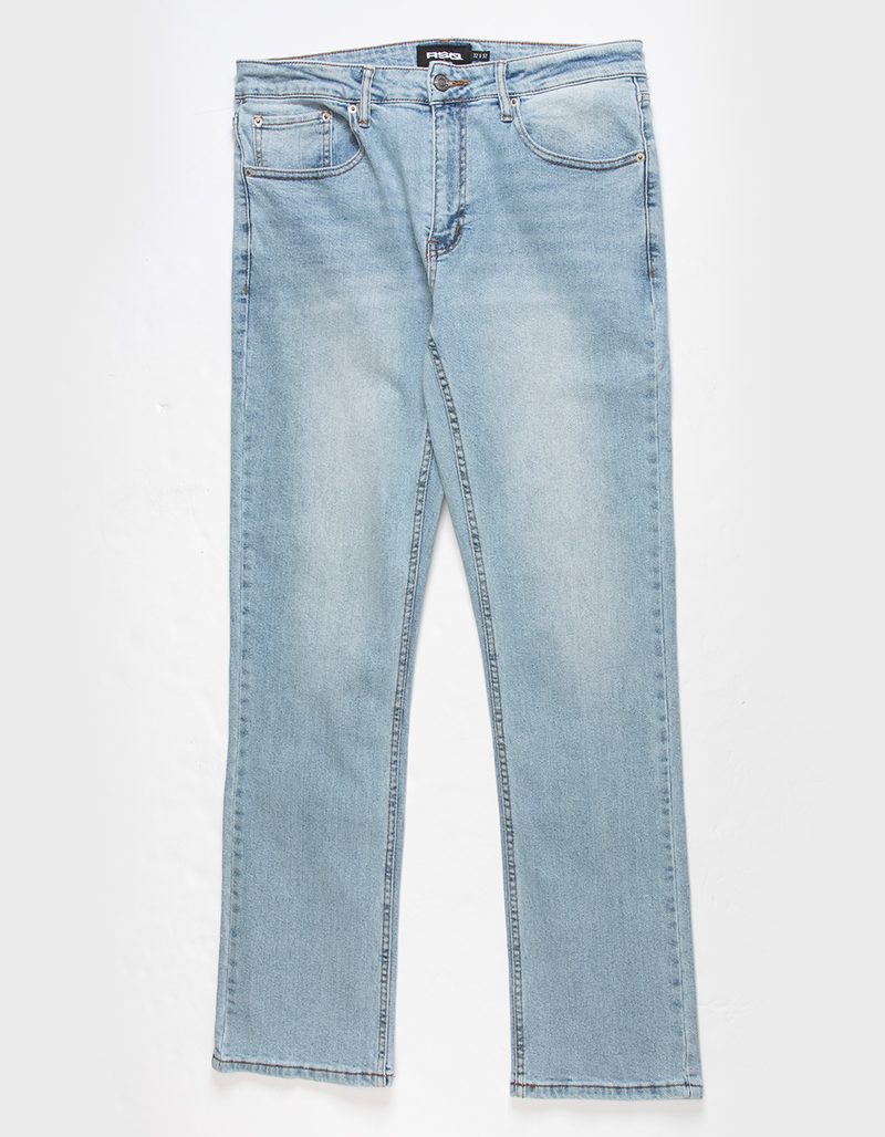 RSQ Mens Slim Straight Light Stone Denim Jeans image number 4