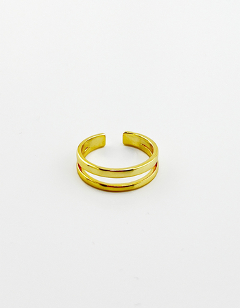 DO EVERYTHING IN LOVE 14K Gold Dipped Double Ring Primary Image