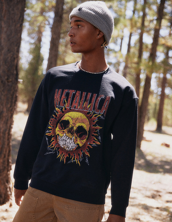 METALLICA Sun Skull Mens Crewneck Sweatshirt