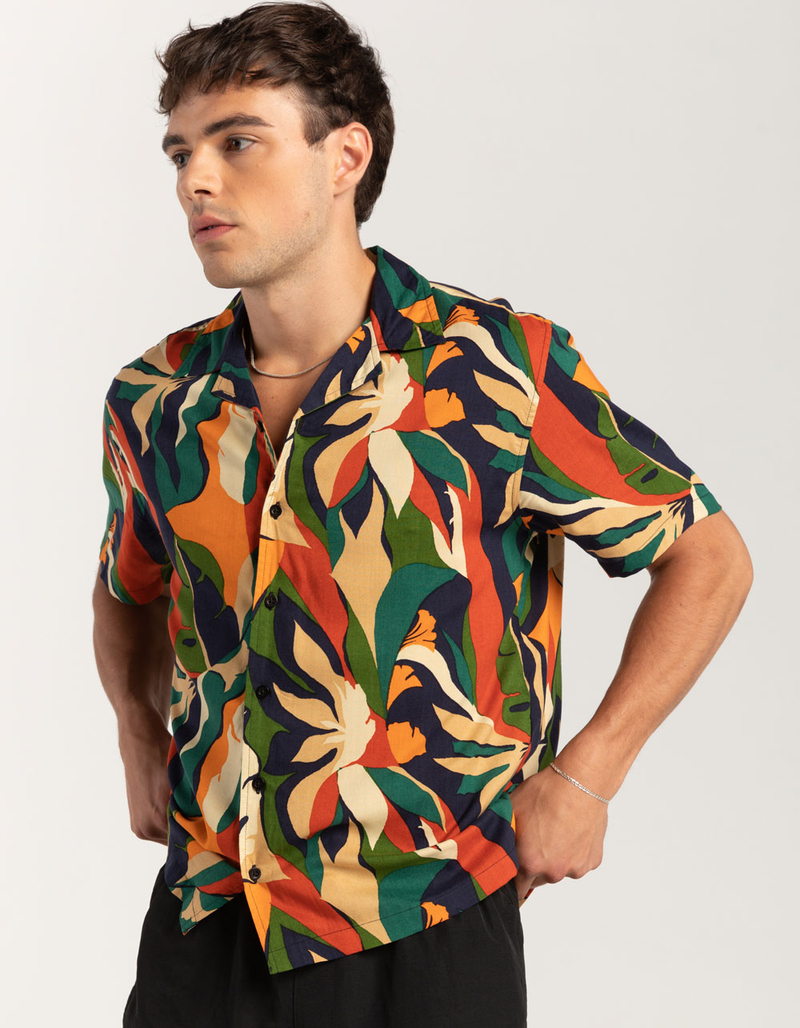 RSQ Mens Tropical Button Up Shirt image number 2