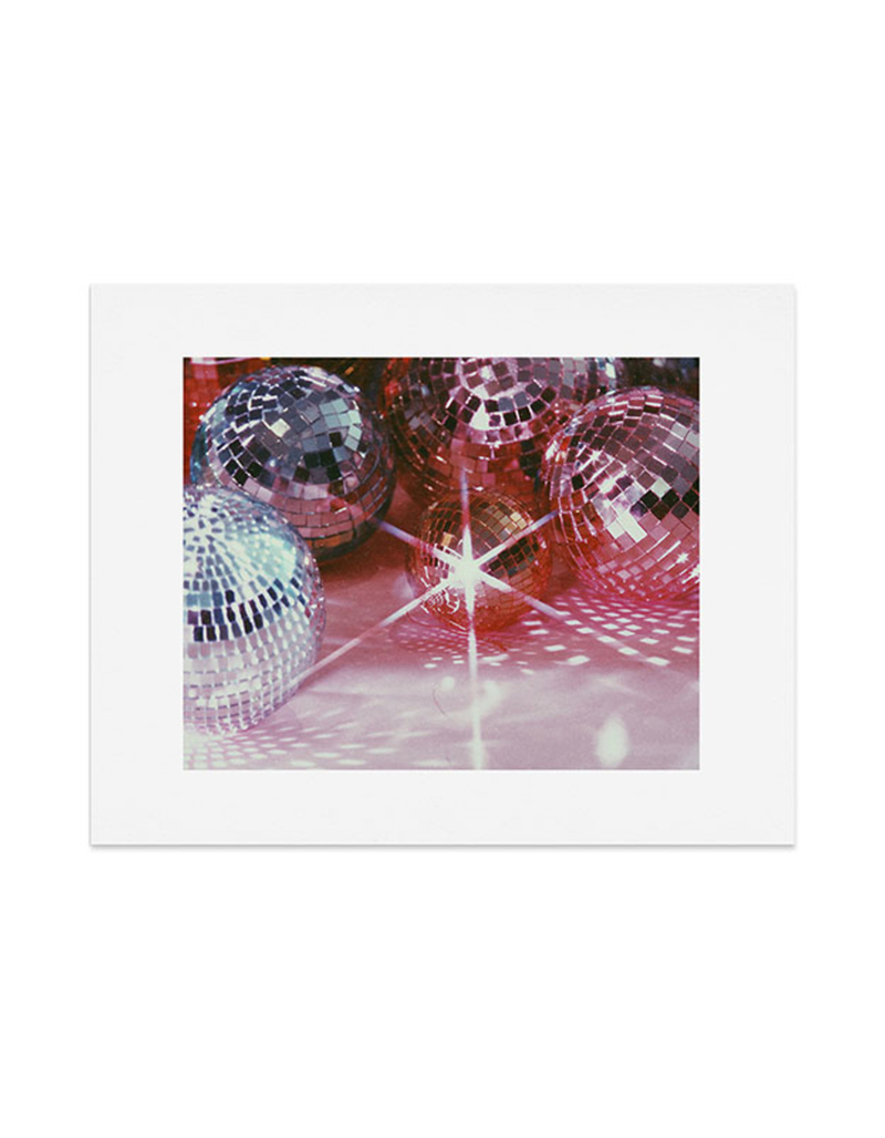 DENY DESIGNS Samantha Hearn Pink And Silver Disco Balls 16" x 20" Poster image number 0