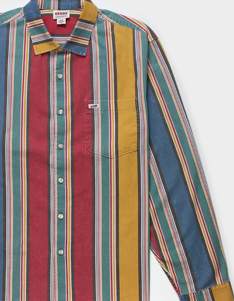 GUESS ORIGINALS Multi Stripe Mens Button Up Shirt image number 1