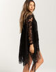 DO EVERYTHING IN LOVE Floral Lace Fringe Womens Kimono image number 3