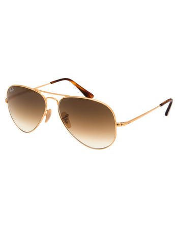 RAY-BAN RB3689 Aviator Gold & Light Brown Gradient Sunglasses Primary Image