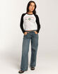 RSQ x Peanuts Holiday Womens Snoopy Snow Long Sleeve Raglan Tee image number 2