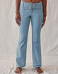 WEST OF MELROSE Low Rise Belted Stripe Womens Flare Pants image number 2