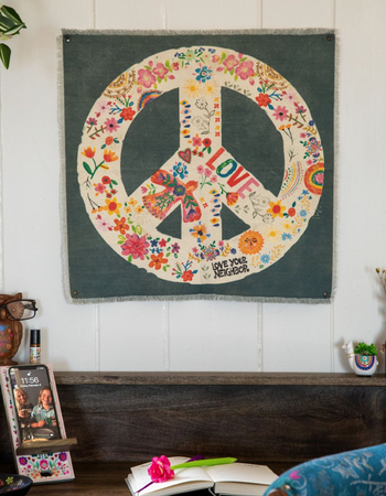 NATURAL LIFE Canvas Peace Sign Tapestry