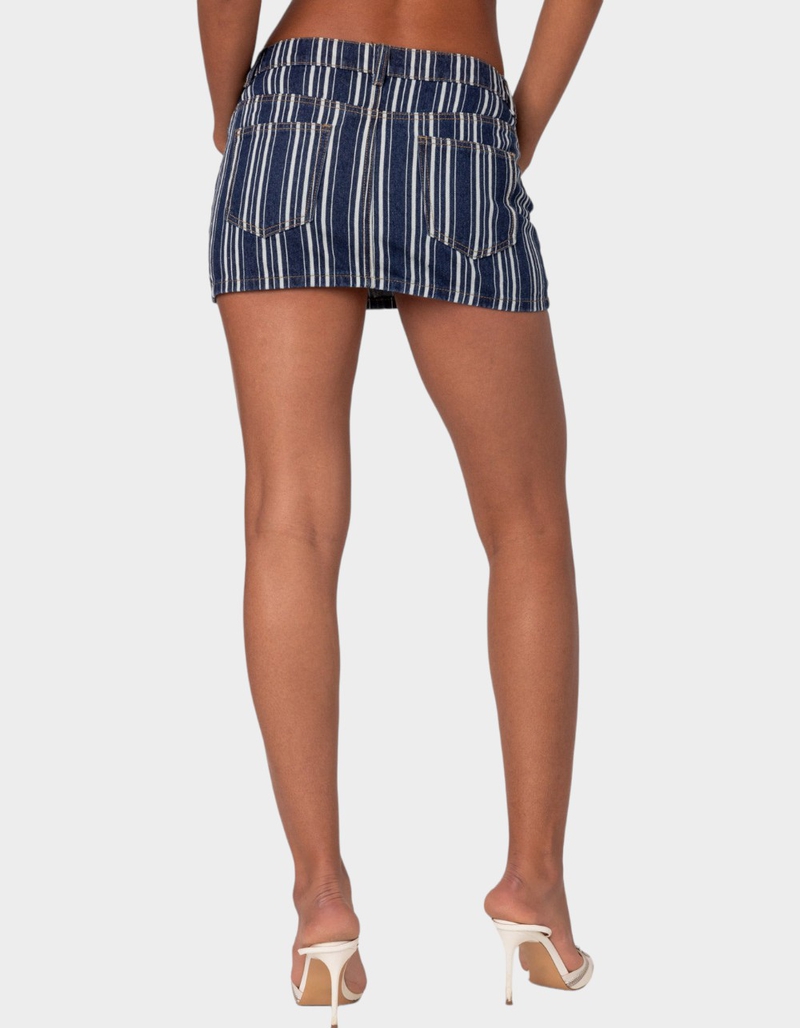 EDIKTED Inez Striped Denim Mini Skirt image number 4
