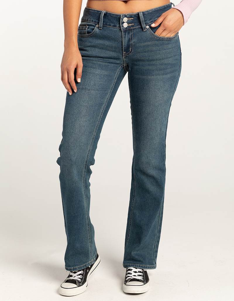 RSQ Womens Low Rise Double Button Bootcut Jeans image number 1