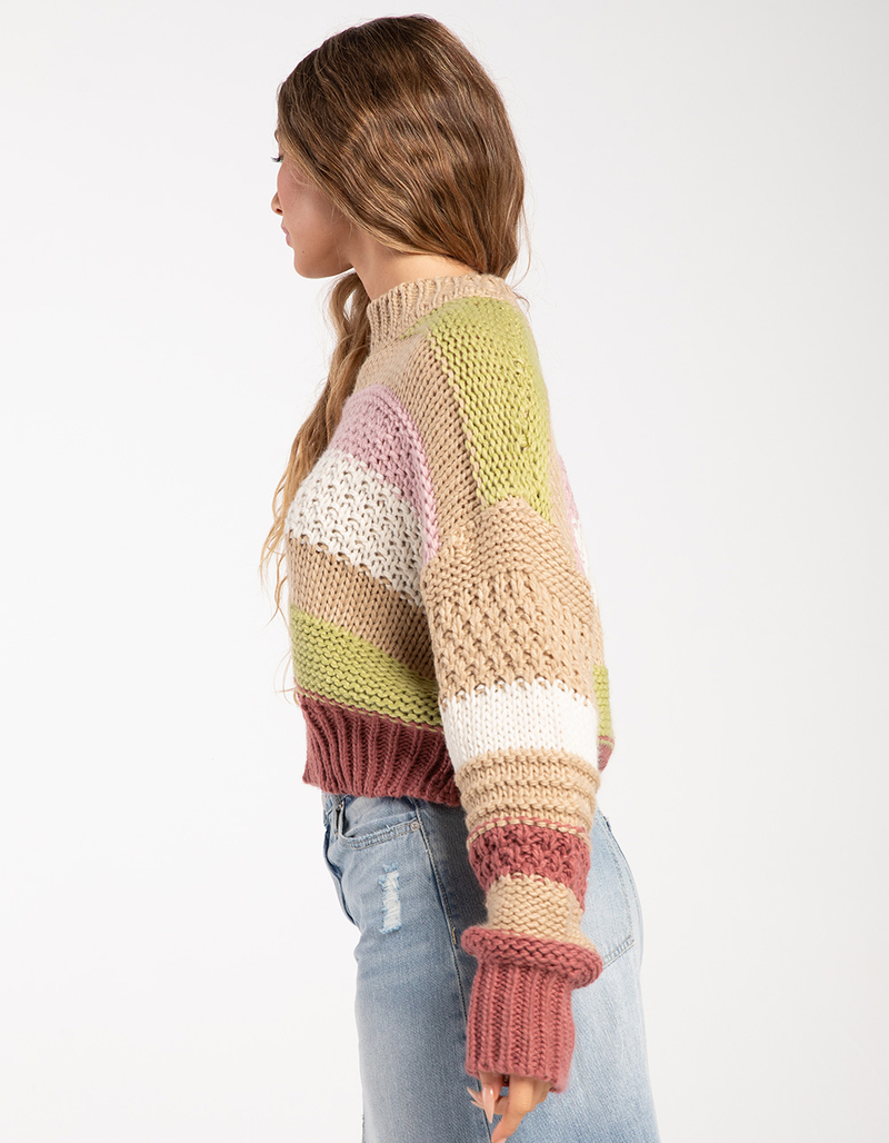 FULL TILT Mix Stitch Stripe Womens Sweater image number 2