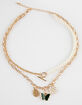 FULL TILT Layered Half Pearl Chain Charm Necklace image number 1