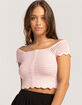 FULL TILT Open Knit Button Front Womens Sweater image number 1