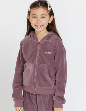 VOLCOM Lived In Lounge Girls Velour Zip-Up Hoodie