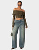 EDIKTED Distressed Fold Over Womens Sweater image number 2