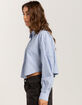 RSQ Womens Stripe Crop Long Sleeve Button Up Shirt image number 2