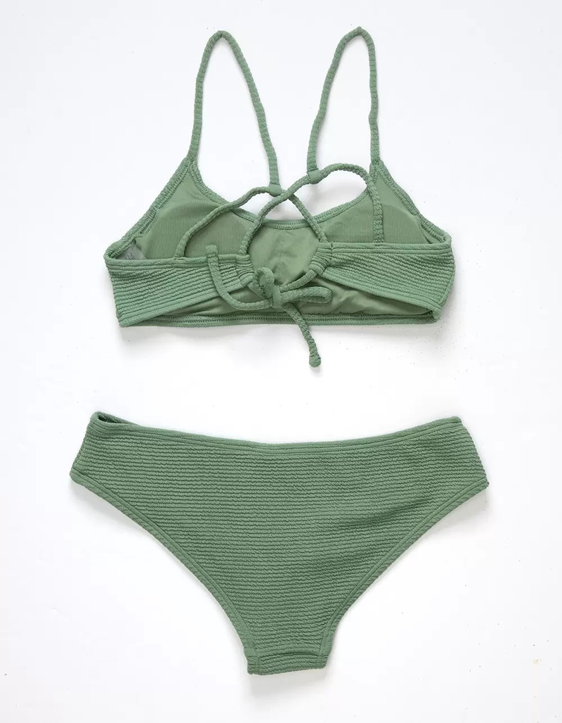 FULL TILT Texture Strappy Girls Bralette Bikini Set image number 2
