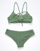 FULL TILT Texture Strappy Girls Bralette Bikini Set image number 3