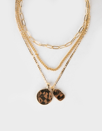 FULL TILT 3 Piece Layered Coin Necklaces