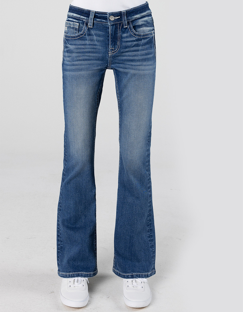 MISS ME Mid Rise Wing Girls Bootcut Jeans image number 3