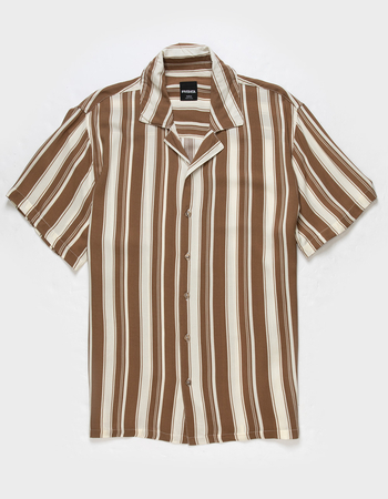 RSQ Mens Stripe Camp Shirt