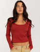 FIVESTAR GENERAL CO. Rib Knit Womens Long Sleeve Top image number 1