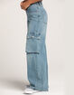 RSQ Womens High Rise Cargo Wide Leg Denim Jeans image number 3