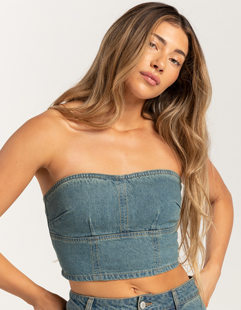 RSQ Womens Denim Tube Top Primary Image
