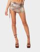 EDIKTED Boa Mesh Drawstring Mini Skirt image number 2