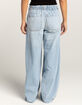 RSQ Womens Mid Rise Tie Front Denim Wide Leg Jeans image number 4