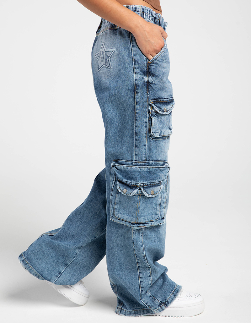 BDG Urban Outfitters Y2K Cyber Womens Denim Cargo Pants image number 2