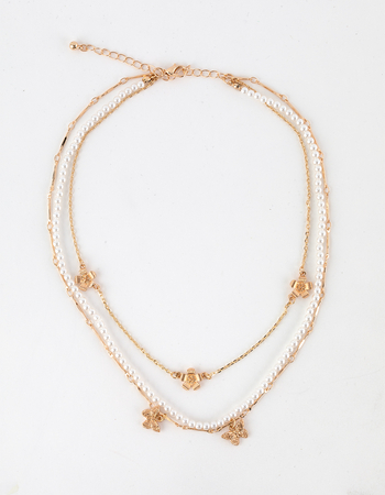 FULL TILT Layered Pearl/Flower Necklace