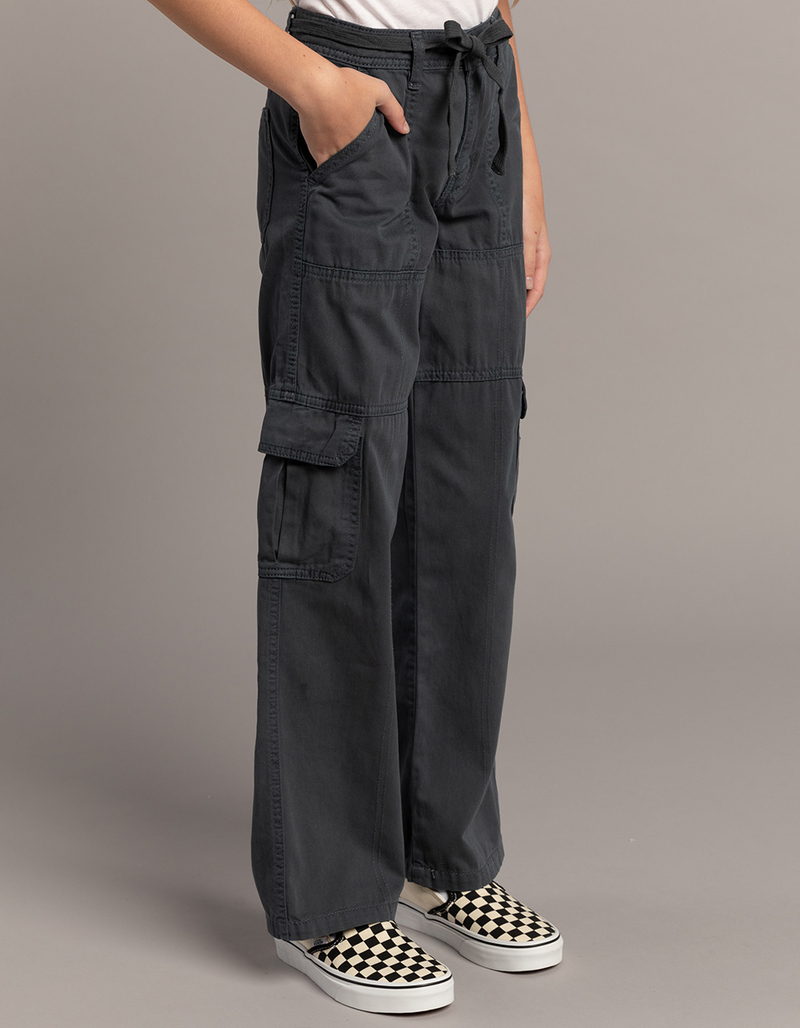 RSQ Girls Tie Waist Twill Cargo Pants image number 3