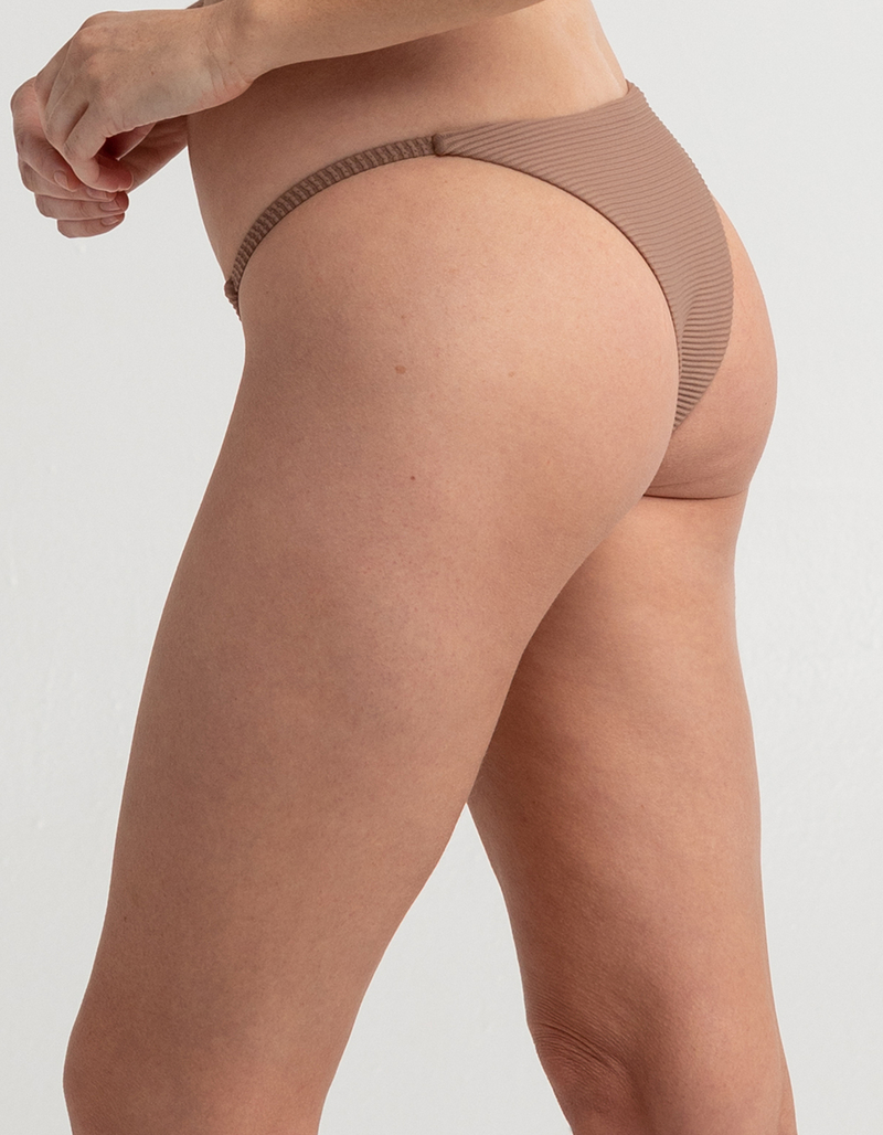 FULL TILT Ribbed Thin Side Skimpy Bikini Bottoms image number 1