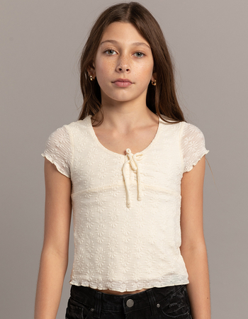 RSQ Lace Tie Front Girls Top