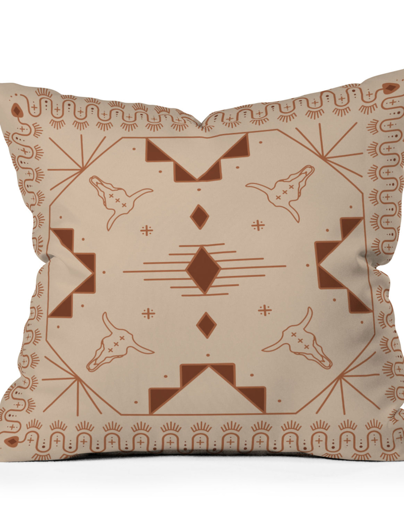 DENY DESIGNS Allie Falcon Lost Desert Tile Adobe 16"x16" Pillow image number 0