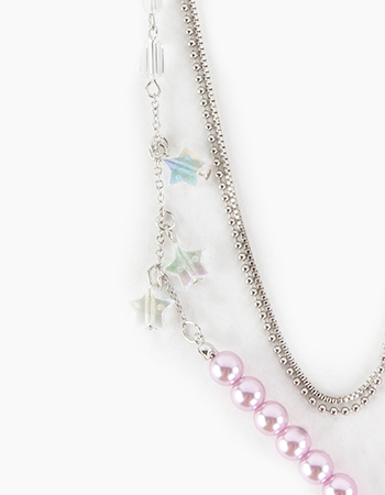 FULL TILT Layered Pearl Star Necklace