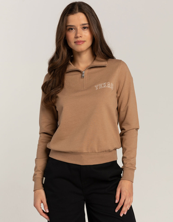 FULL TILT Texas Quarter Zip Womens Sweatshirt