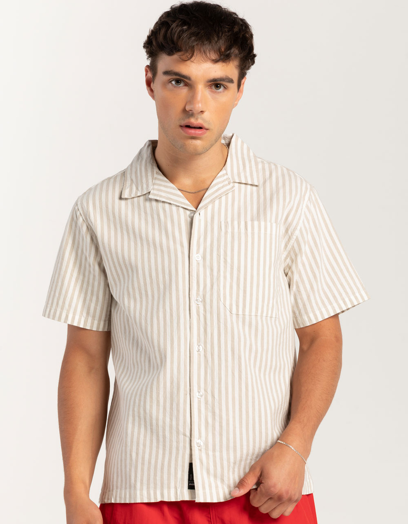 RSQ Mens Stripe Oxford Camp Shirt  image number 2