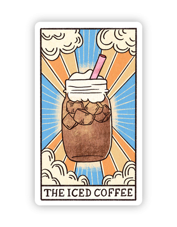 BIG MOODS The Iced Coffee Tarot Card Sticker