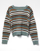 FULL TILT Stripe Open Weave Girls Pullover Sweater image number 2