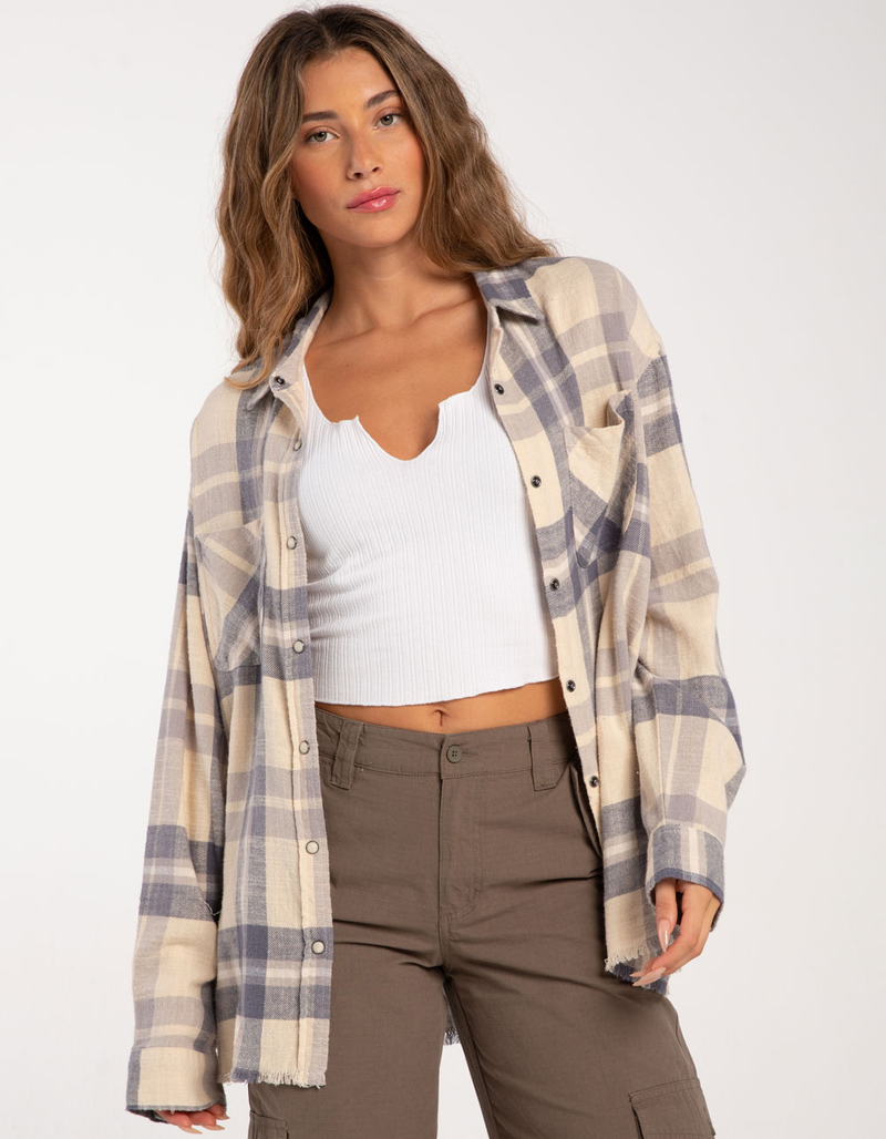 RSQ Womens Raw Edge Flannel image number 4