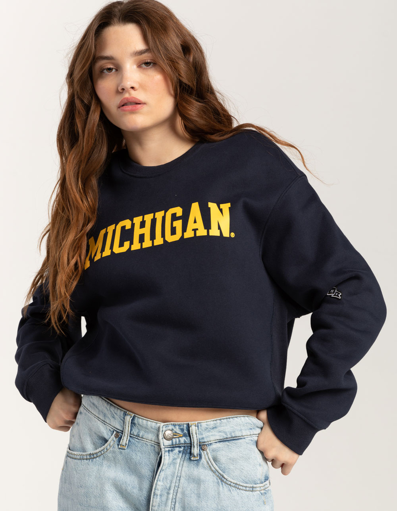 HYPE AND VICE University of Michigan Womens Crewneck Sweatshirt image number 0