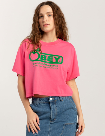 OBEY Sound And Resistance Womens Crop Tee